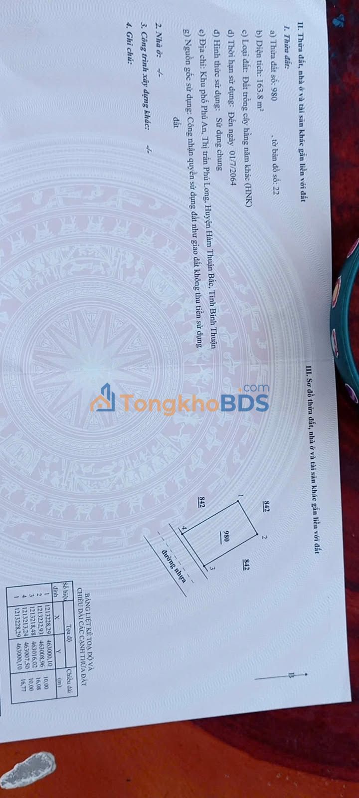 Đất nền Phú Long 163m² giá 450 triệu - Đường nhựa ô tô vào tận nơi