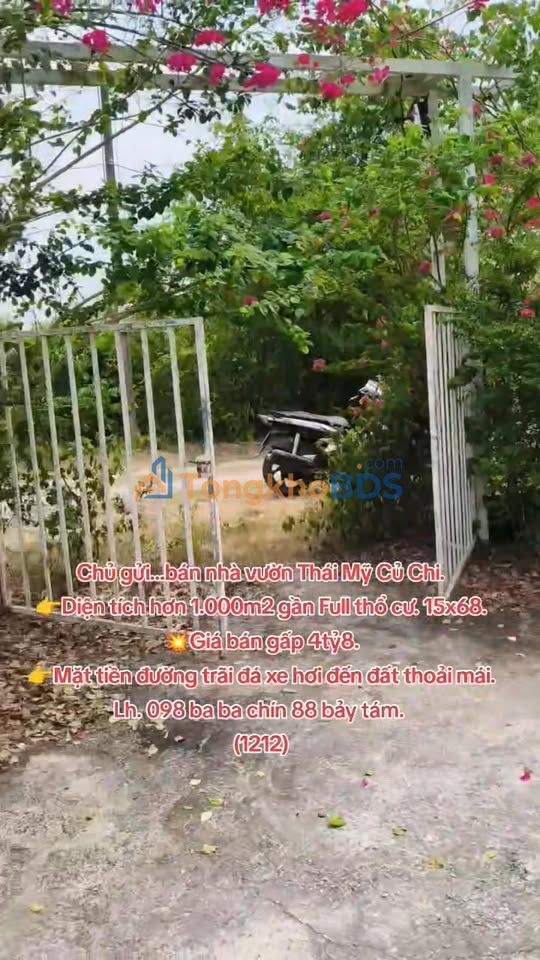 Đất vườn Thái Mỹ Củ Chi 1.020m² - 4.8 tỷ, nghỉ dưỡng