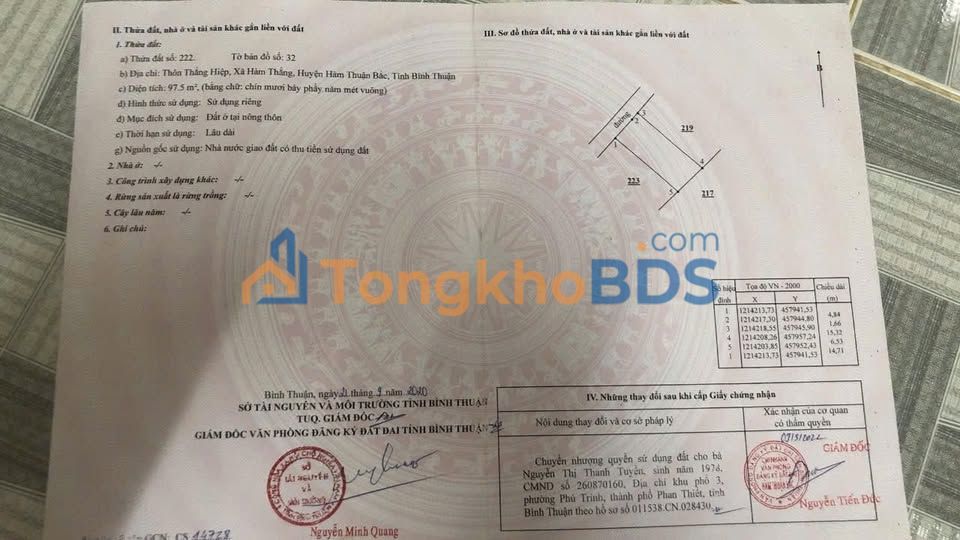 Đất nền Phường Hàm Thắng 97.5m² giá 600 triệu - Sổ đỏ chính chủ!