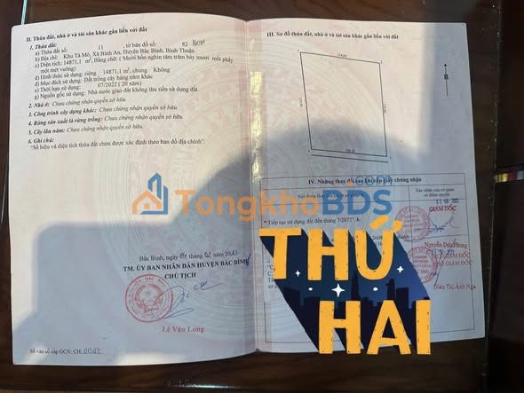 Đất vườn Bình An Bắc Bình 14.720m² giá 700 triệu - Tiềm năng tăng giá cao