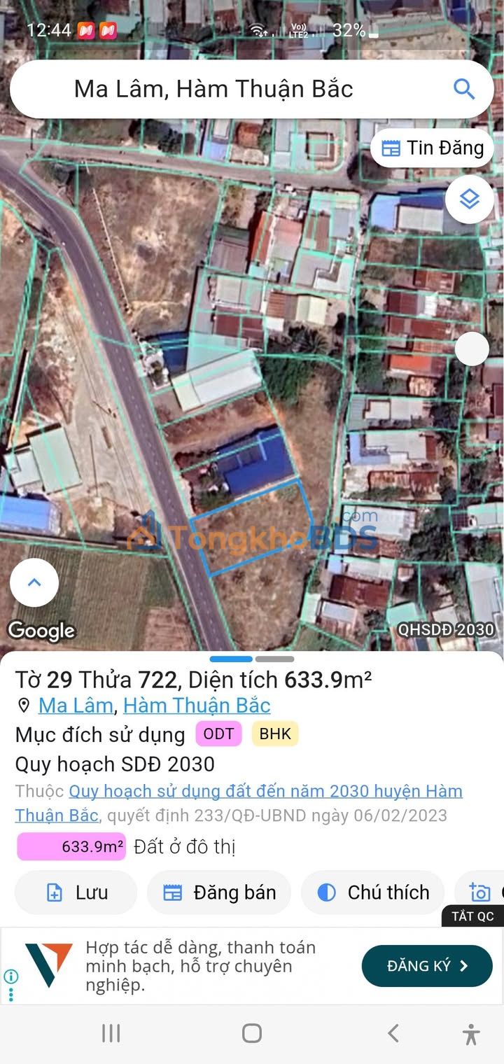 Đất nền Ma Lâm Hàm Thuận Bắc 420m² giá 1.75 tỷ - Sổ đỏ chính chủ