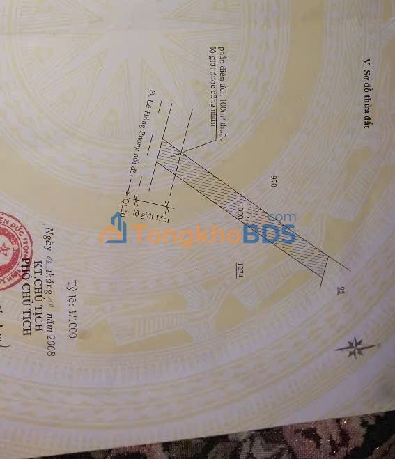 Đất MT Lê Hồng Phong 1.000m² 16 tỷ - KD đa ngành