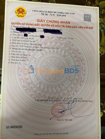 Đất trung tâm TT Quốc Oai 70.7m² ô tô vào 4 tỷ