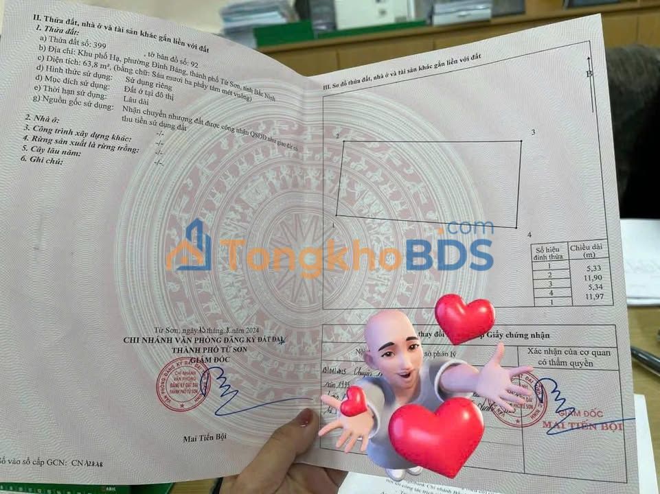Đất Đình Bảng, Từ Sơn 63,8m² - Lô vuông vắn, tiềm năng