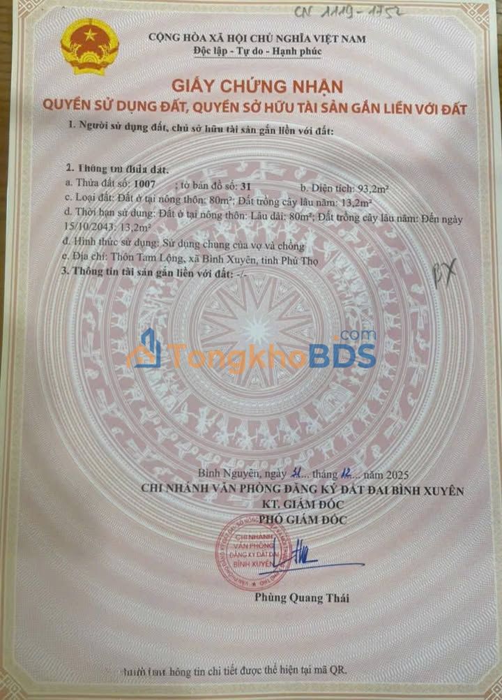 Đất nền Tam Lộng Bình Xuyên 94m² giá 2 tỷ - Đường to ô tô