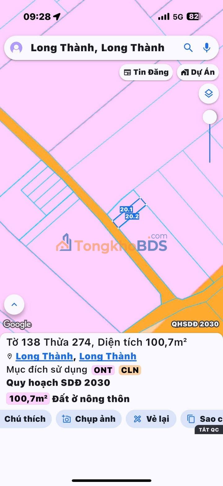 Đất 5x20 Long An, Long Thành - Giá 800 triệu