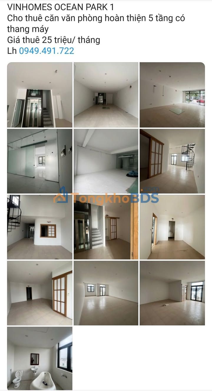 Cho thuê Văn phòng/Cửa hàng Vinhomes Ocean Park 1 25 triệu - Vị trí đắc địa