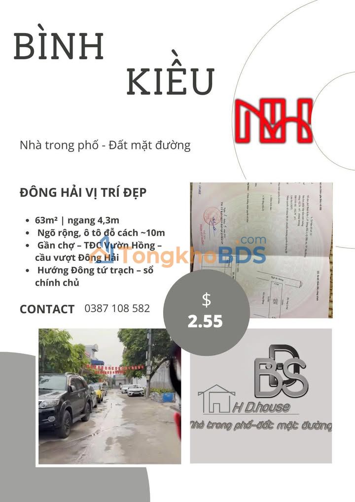Đất nền Bình Kiều 63m² Hải An - Vị trí đẹp, ô tô đỗ gần