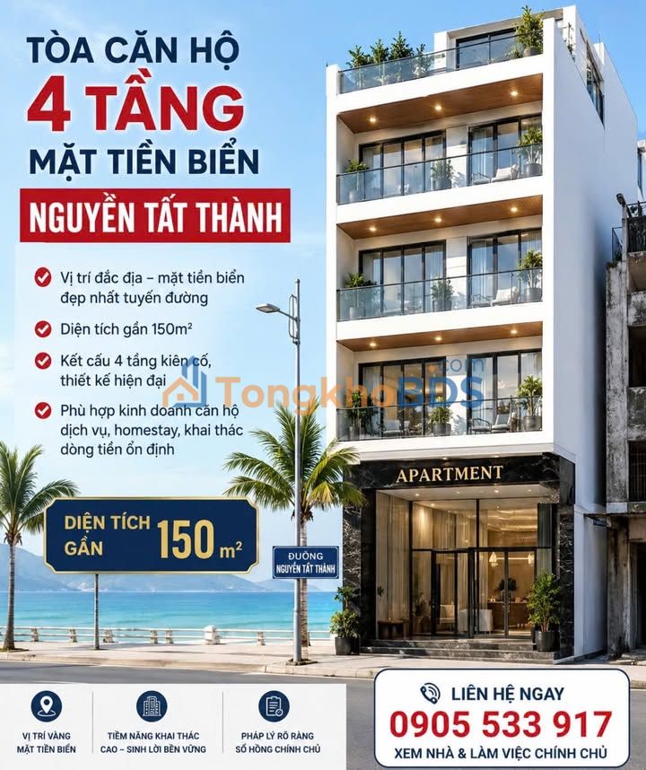 Nhà phố mặt tiền biển Nguyễn Tất Thành 150m² - Vị trí đắc địa
