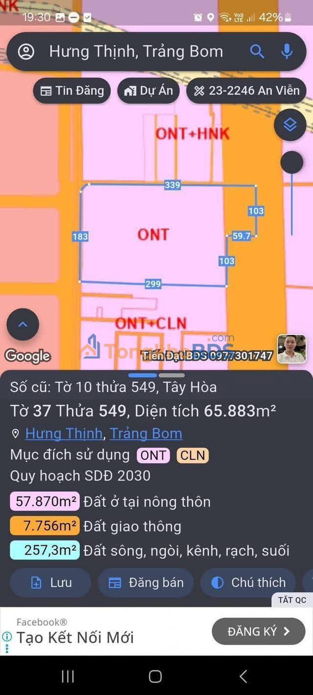 Đất diện tích lớn Trảng Bom 65.883m² - Tiềm năng tăng giá cực cao!