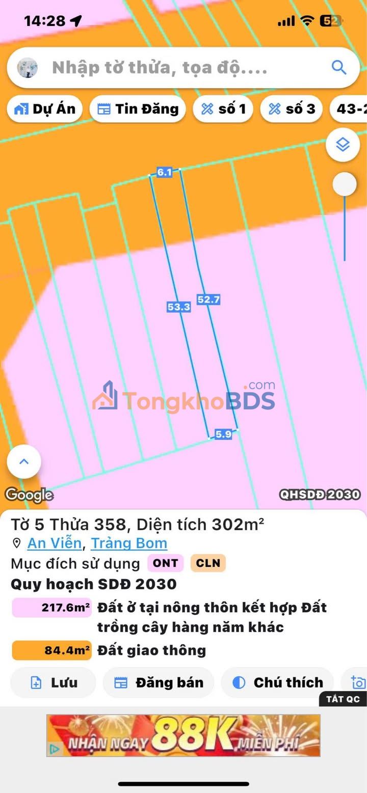 Nhà phố mặt tiền Phùng Hưng, Trảng Bom 303m² - Vị trí kinh doanh đắc địa
