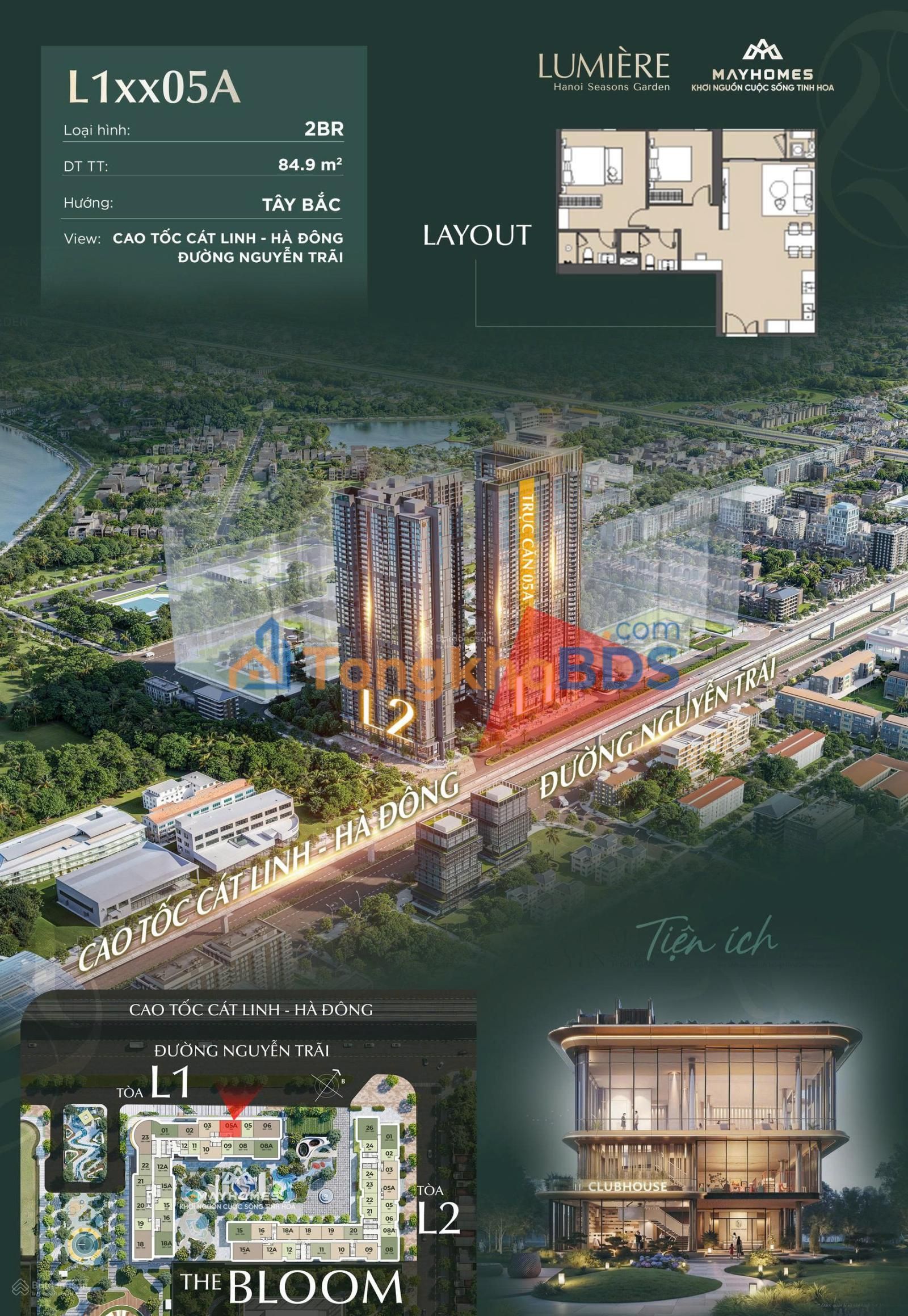 Căn hộ Hanoi Seasons Garden Nguyễn Trãi 63.6m² - View cực đẹp!