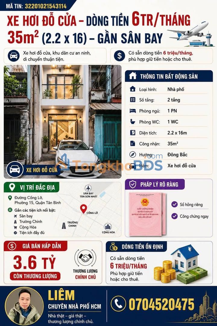 Bán Nhà Cống Lở Tân Bình 35m² - 3.6 Tỷ Ô Tô Vào Tận Nhà