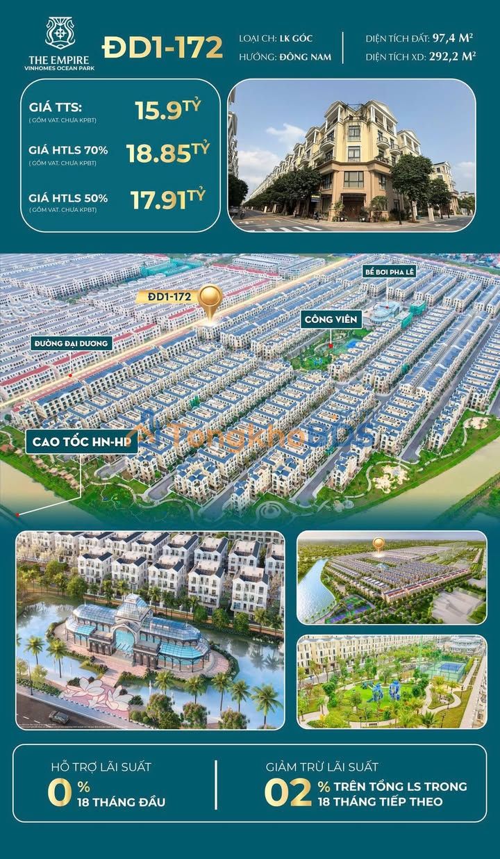 Shophouse Đảo Dừa VHOP2 97m² - Căn góc 2 mặt tiền giá 15.9 tỷ