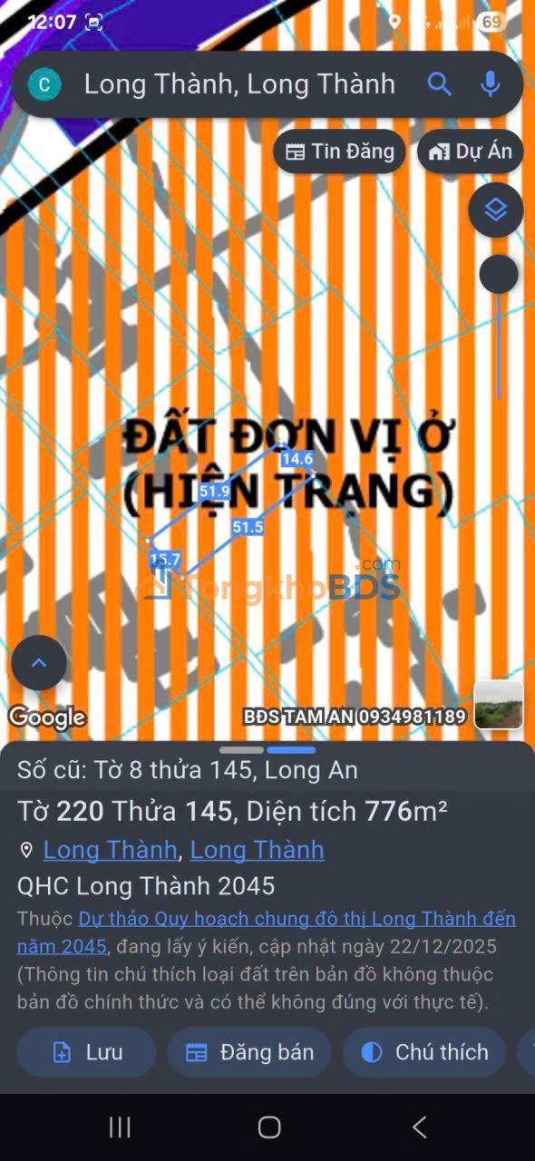 Đất nền Long Thành 776m² giá 3 tỷ - Cơ hội đầu tư sinh lời
