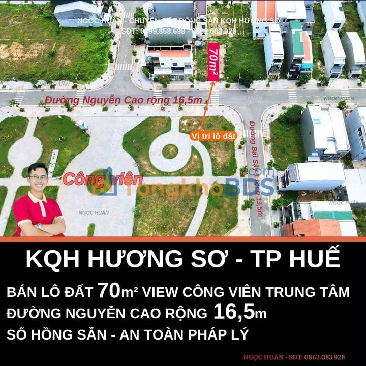 Đất nền Khu quy hoạch Hương Sơ 70m² 1.85 tỷ - Vị trí đẹp view công viên