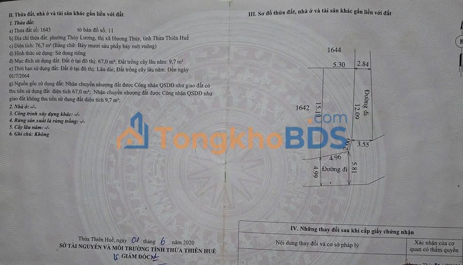 Đất nền Thủy Lương 77m² - Vị trí 2 mặt tiền thoáng, giá 7xx triệu