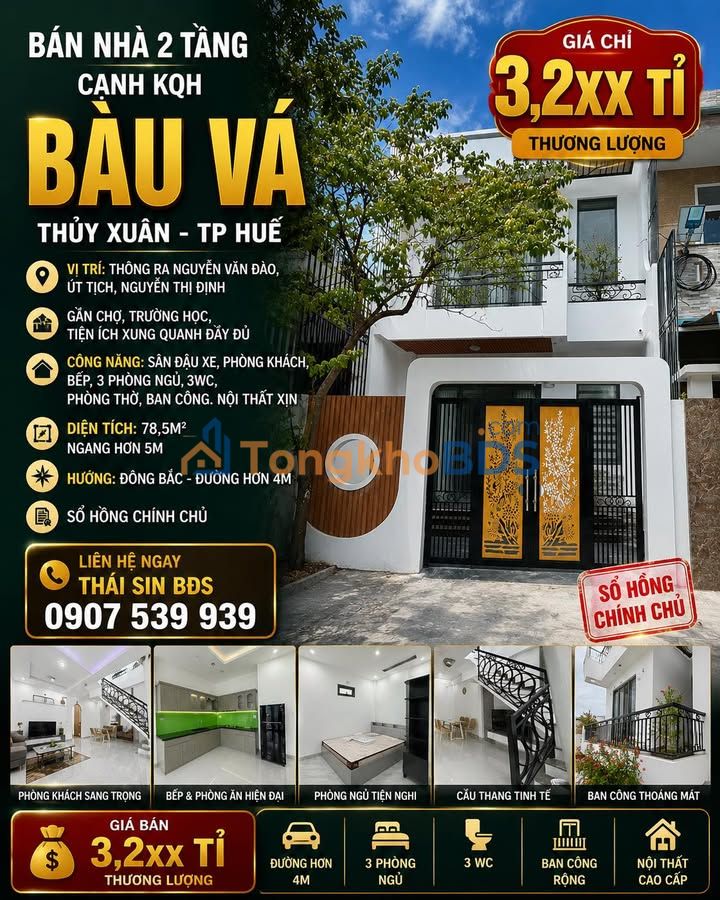 Nhà 2 tầng Thủy Xuân 78m² giá 3.2 tỷ - Sẵn sàng ở ngay