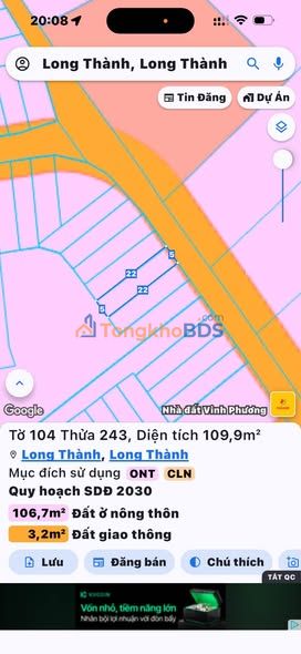 Đất nền Thị trấn Long Thành 110m² Sổ đỏ chính chủ